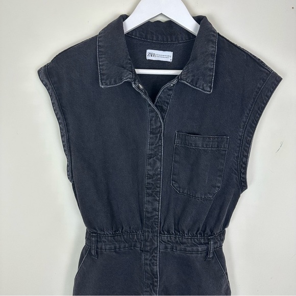Zara Black Denim Romper - Picture 4 of 13